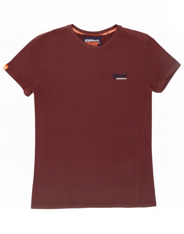 Superdry Camiseta para hombre Top XS Borgoña Algodón