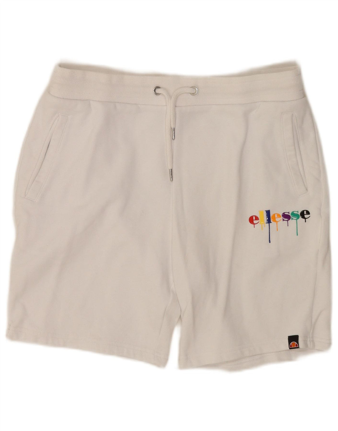 Ellesse Hombre Pantalones Cortos Deportivos Algodón Blanco Mediano
