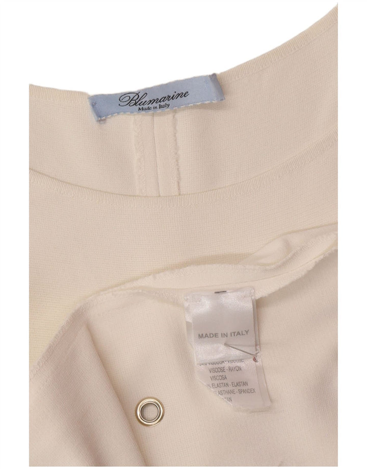 Blumarine Vestido con hombros descubiertos para mujer UK 10 Small White Viscosa