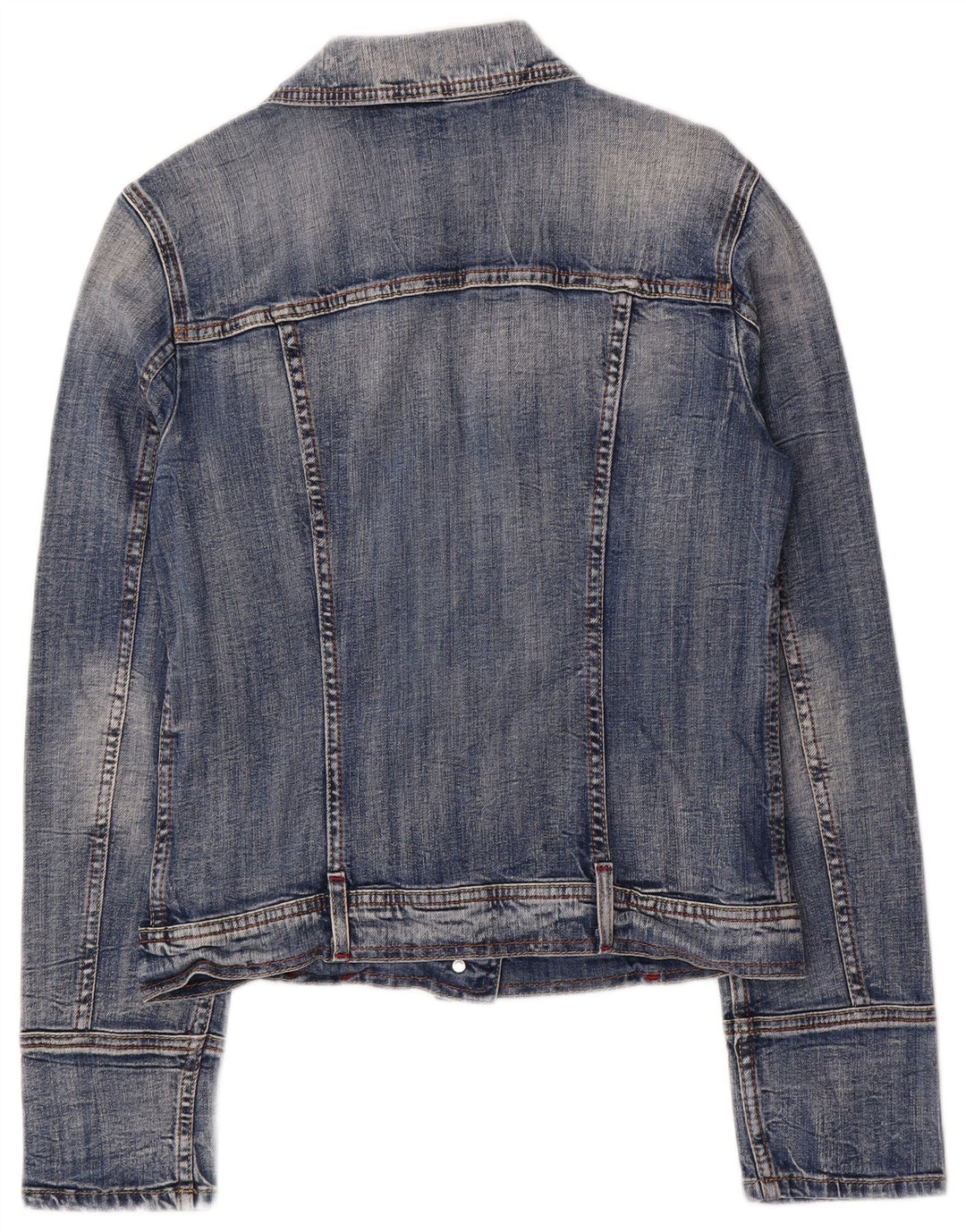 Benetton Chaqueta Vaquera Mujer UK 44 Grande Algodón Azul