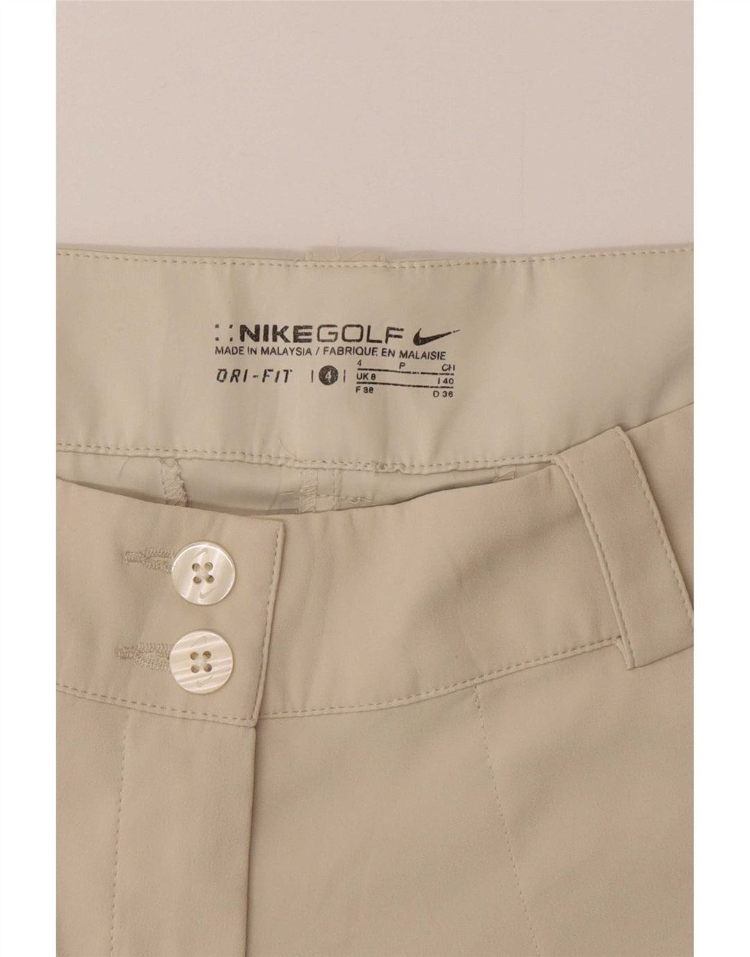 Nike Pantalones cortos chinos Dri Fit para hombre UK 8 Small W30 Beige Poliéster
