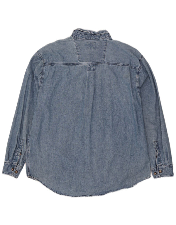 Wrangler Camisa Vaquera Para Hombre Algodón Azul Grande
