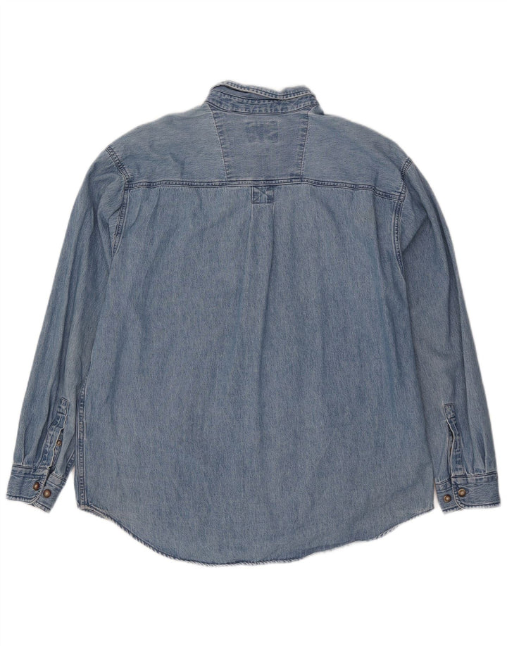 Wrangler Camisa Vaquera Para Hombre Algodón Azul Grande