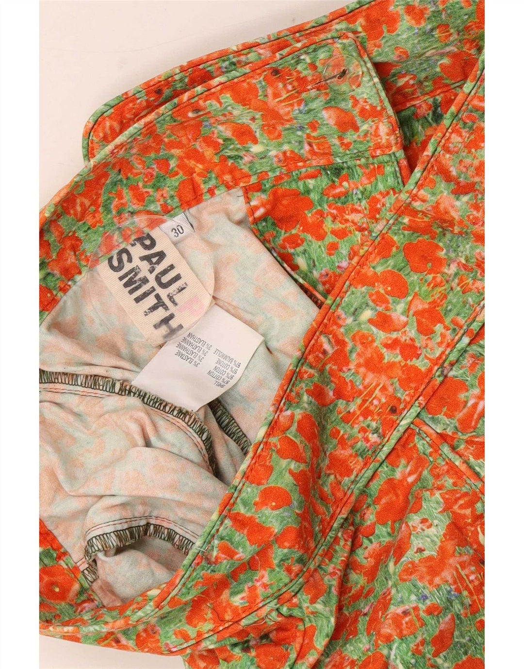 Paul Smith Falda Acampanada con Patrón Abstracto para Mujer Mediana W30 Algodón Naranja