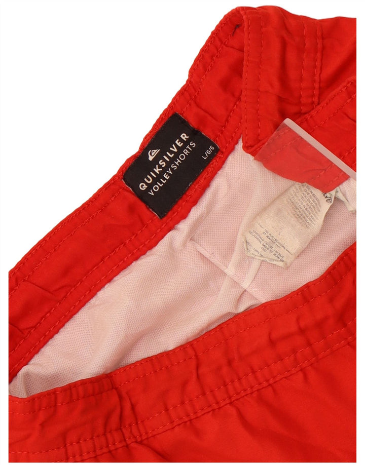Pantalones cortos deportivos Quiksilver para hombre, poliéster rojo grande