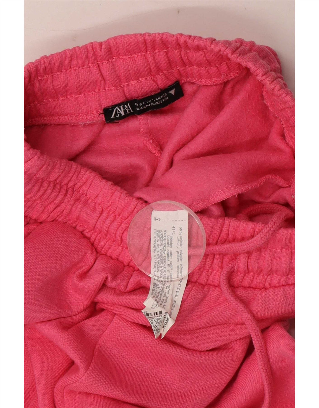 Zara Mujer Pantalón Chándal Joggers UK 8 Small Rosa Poliéster