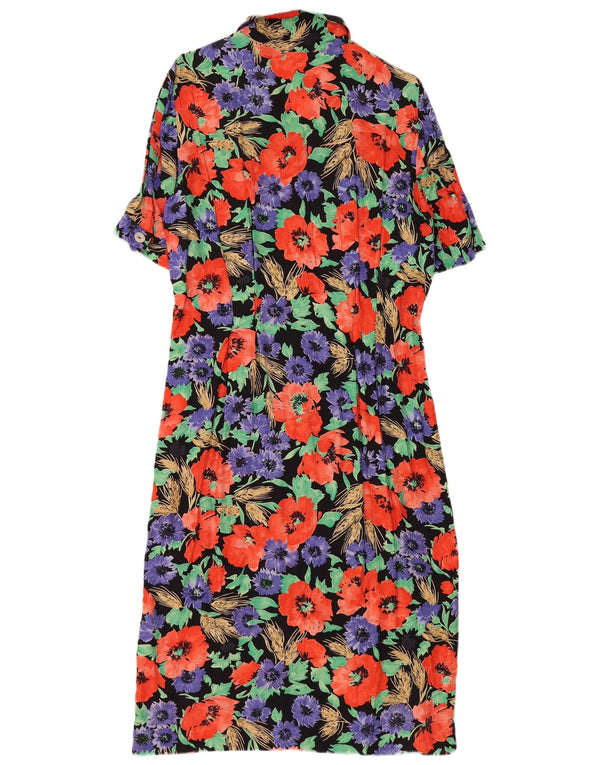 Superior Vestido camisero de manga corta para mujer UK 40 Medio Multicolor Floral