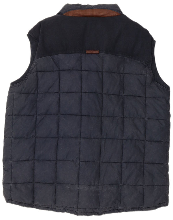 Chaleco acolchado para hombre Fat Face UK 42 XL Algodón moteado azul marino