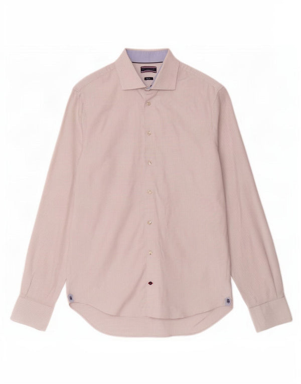 Tommy Hilfiger Camisa Slim Fit para hombre Talla 39 15 1/2 Mediana Blanco Manchado