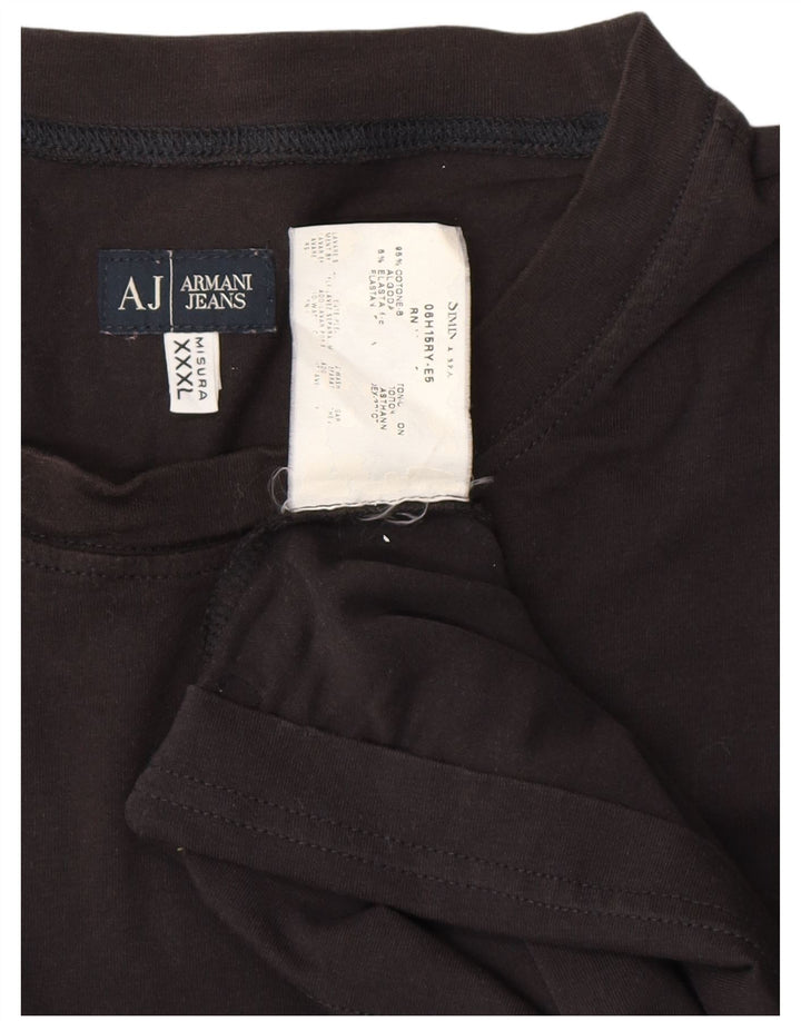 ARMANI JEANS Camiseta gráfica para hombre Top 3XL Algodón negro