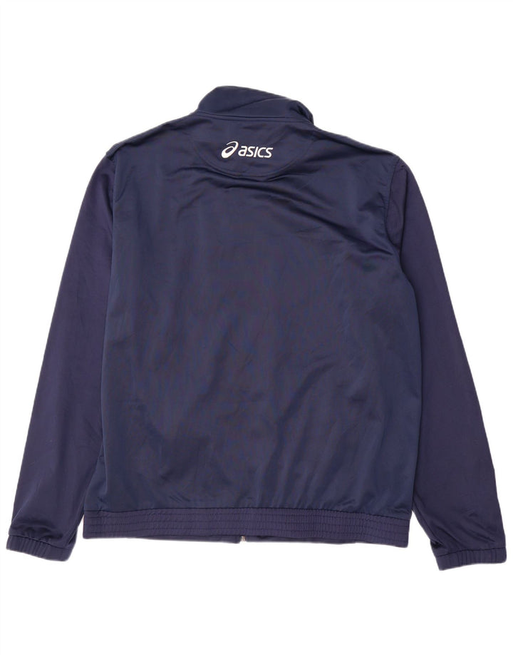 ASICS Chaqueta de chándal gráfica para hombre 3XL Azul marino Colorblock