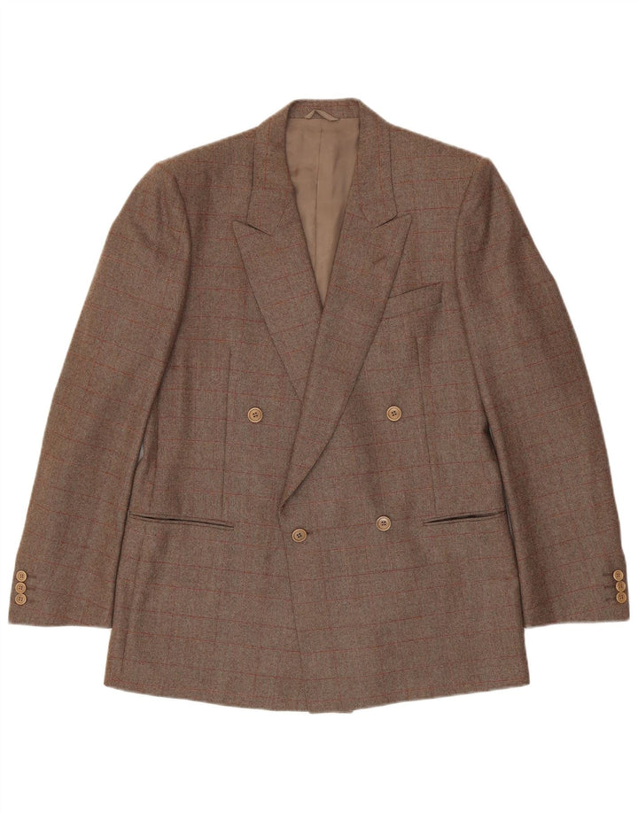 Corneliani Chaqueta tipo blazer con doble botonadura para hombre IT 50 Large Brown Check