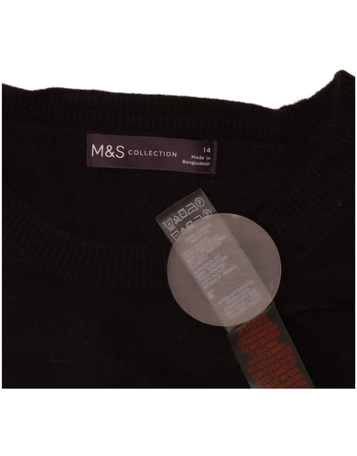 Marks & Spencer Suéter de Cuello Redondo para Mujer UK 44 Grande Acrílico Negro