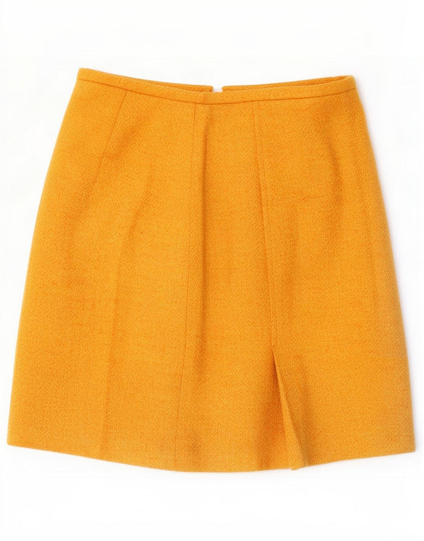 Minifalda para mujer Henry Cottons IT 42 Medium W28 Yellow Herringbone