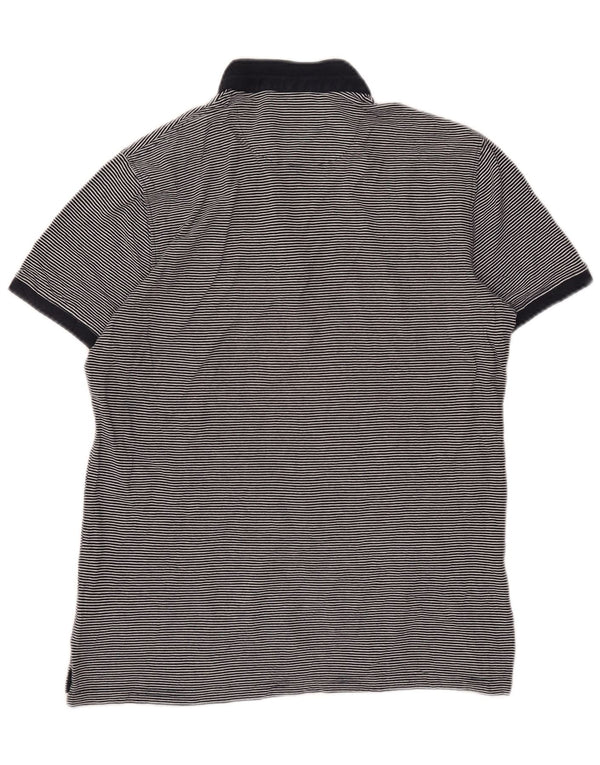 Polo Massimo Dutti Hombre Large Algodón Rayas Azul Marino