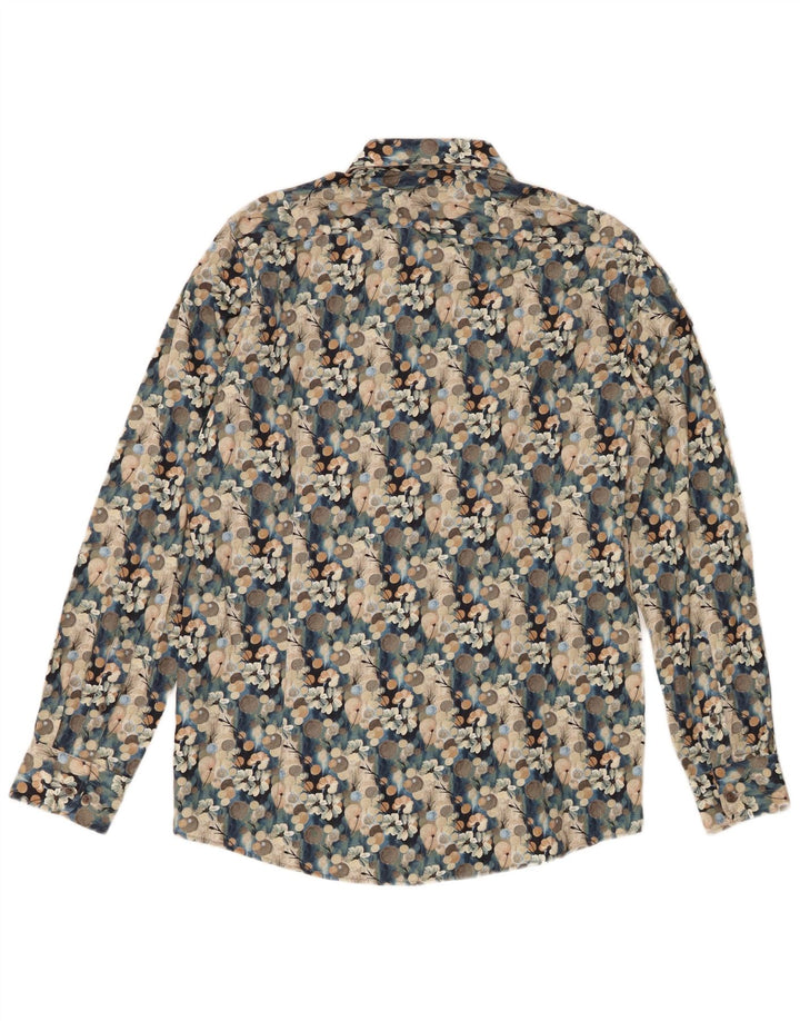 Guide London Camisa para hombre XL Algodón floral azul