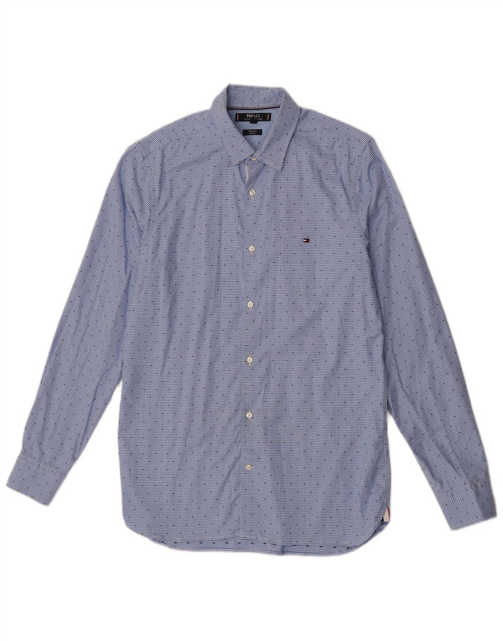 Tommy Hilfiger Camisa Slim Fit De Algodón Con Pata De Gallo Azul Medio