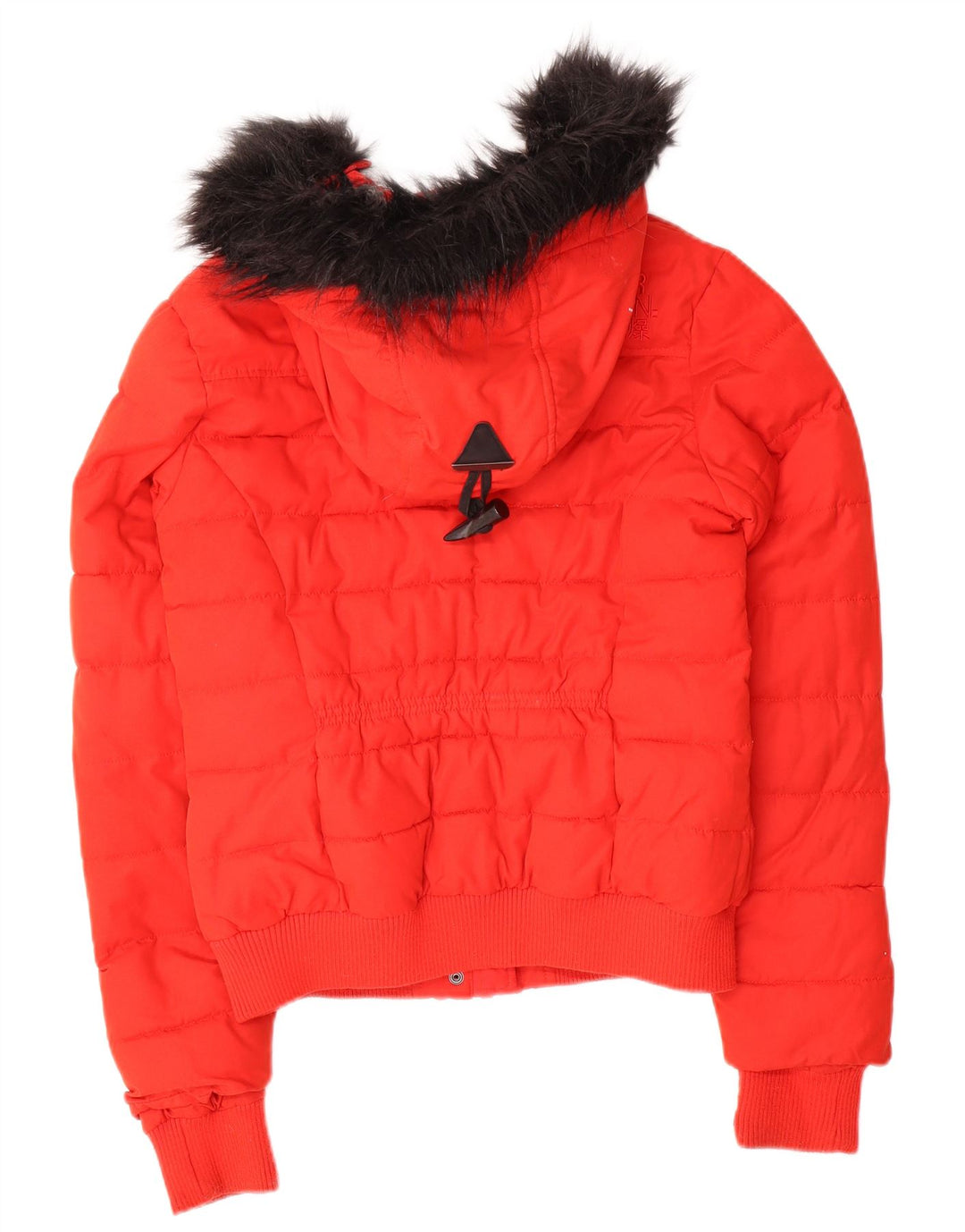 Superdry Mujer Chaqueta Acolchada Con Capucha UK 40 Small Poliéster Rojo
