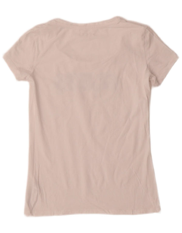 Guess Camiseta gráfica para mujer Top UK 8 Small White Cotton