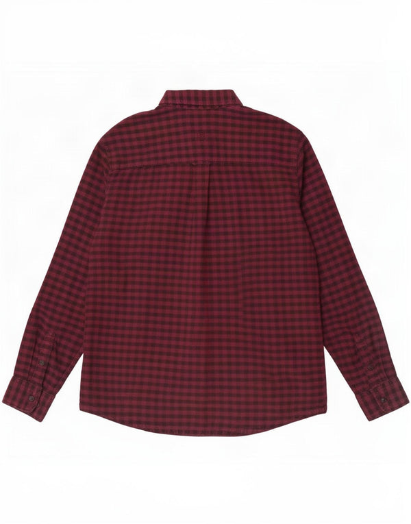 Camisa de franela para hombre Fat Face XL Algodón a cuadros burdeos