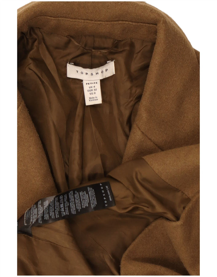 Topshop Abrigo de doble botonadura extragrande para mujer Petite UK 4 XS Marrón