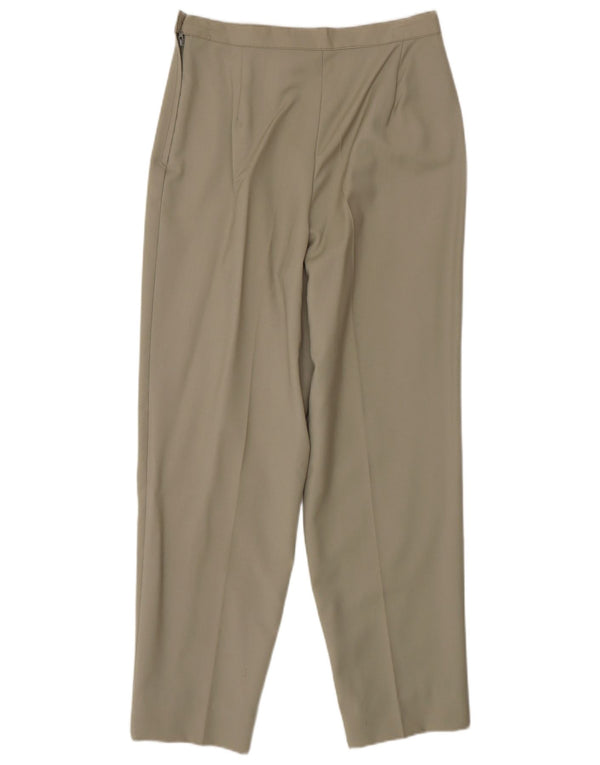 Vintage mujer cintura alta traje cónico pantalones IT 44 Medio W28 L27 Caqui