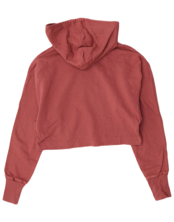 Adidas Mujer Crop Graphic Relaxed Fit Sudadera con capucha Jumper UK 4/6 XS Algodón Rosa