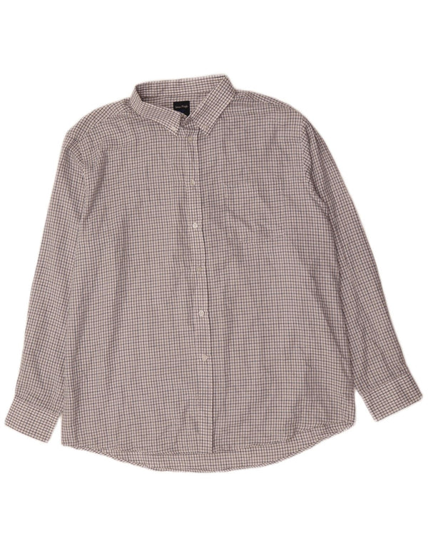 James Pringle Camisa para hombre XL Blanco Cuadros Poliéster