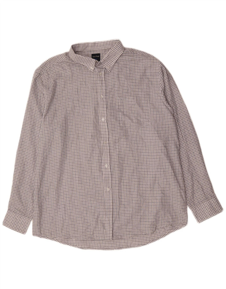 James Pringle Camisa para hombre XL Blanco Cuadros Poliéster