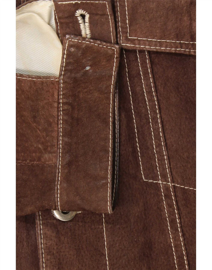 Metropolitan Chaqueta Bomber De Ante Para Hombre IT 48 Cuero Marrón Medio