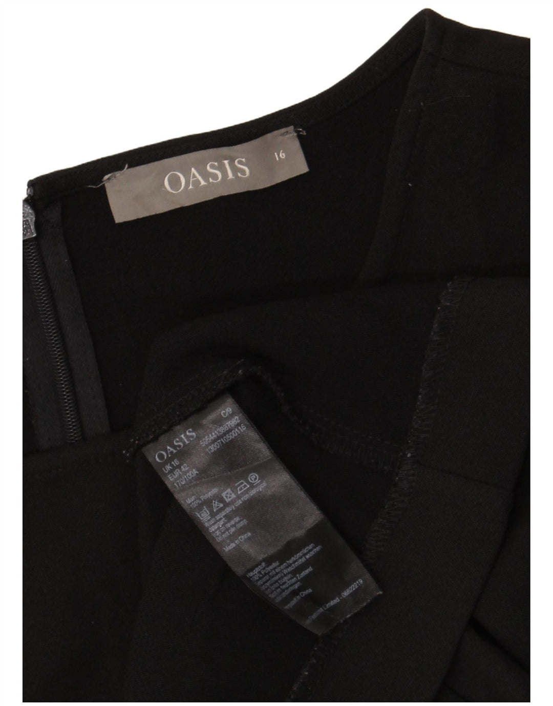 Oasis Vestido tubo para mujer UK 46 Grande Poliéster negro