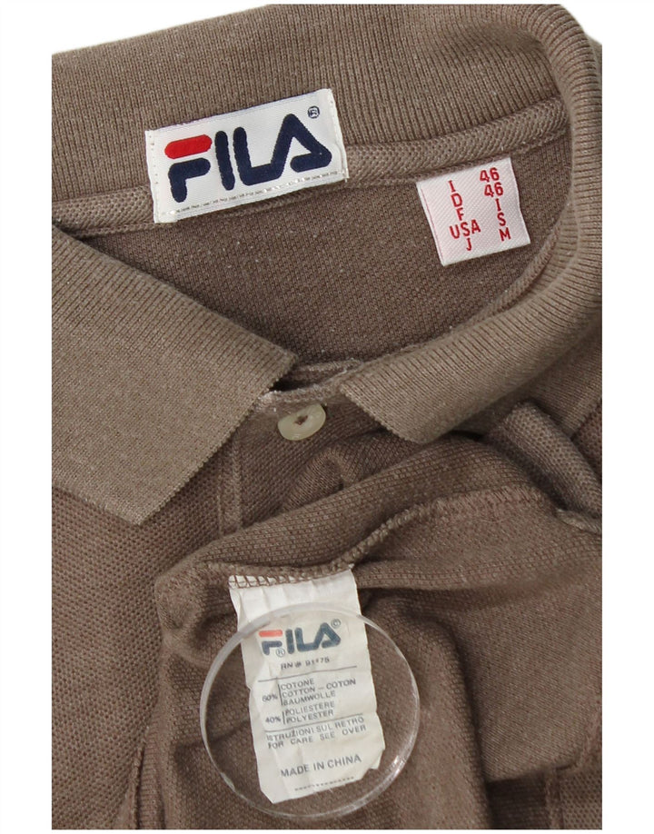 Fila Polo para hombre IT 46 Small Marrón Algodón