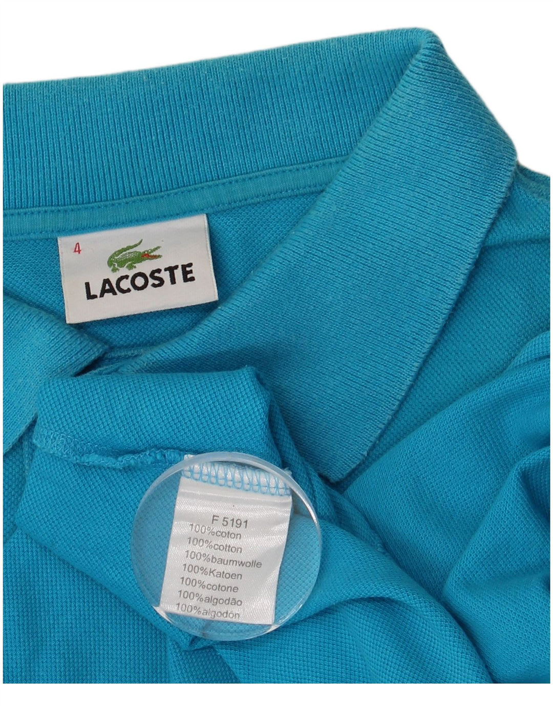 Polo LACOSTE para hombre talla 4 algodón azul medio