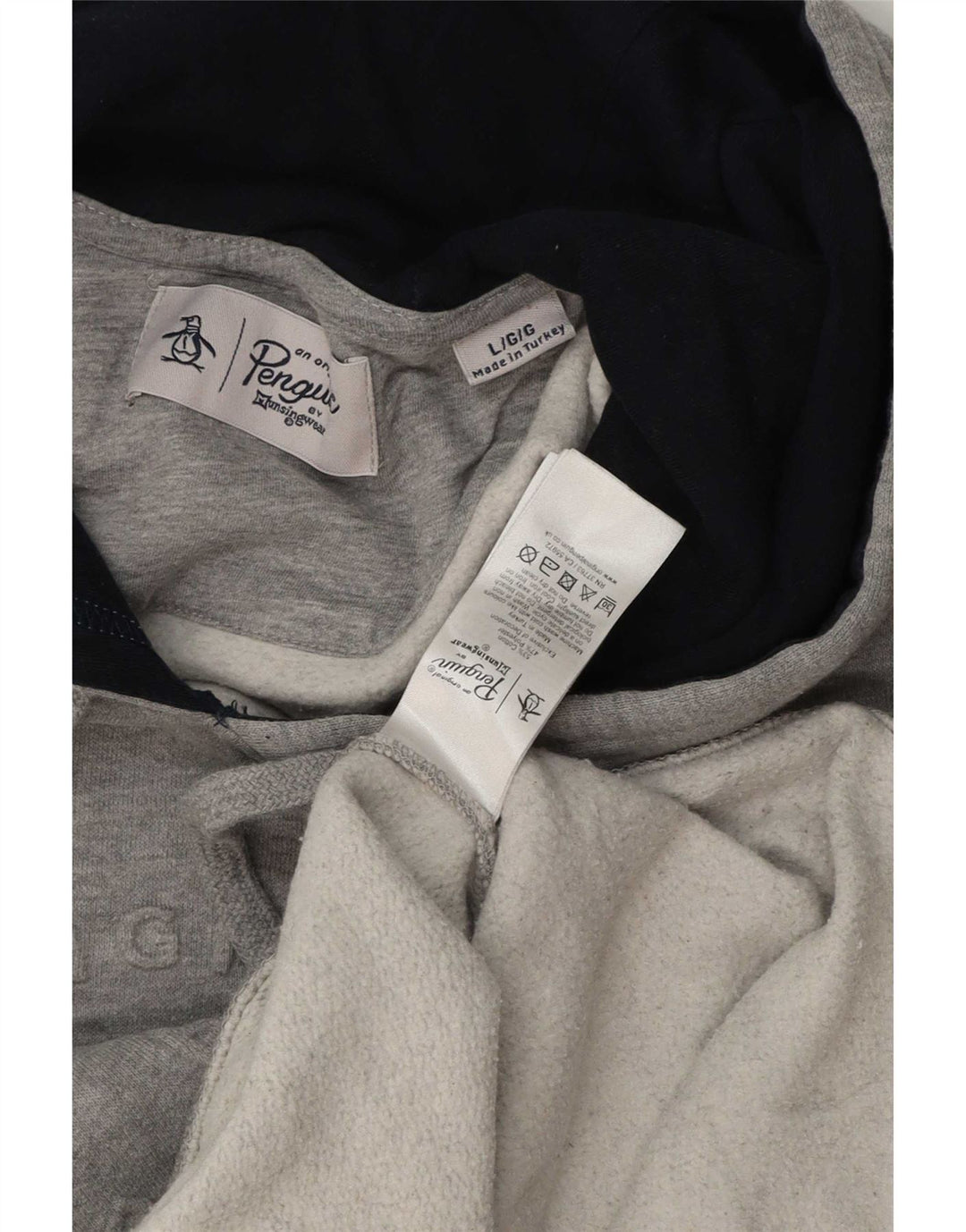 Penguin - Sudadera con capucha para hombre, diseño gráfico, talla grande, algodón gris