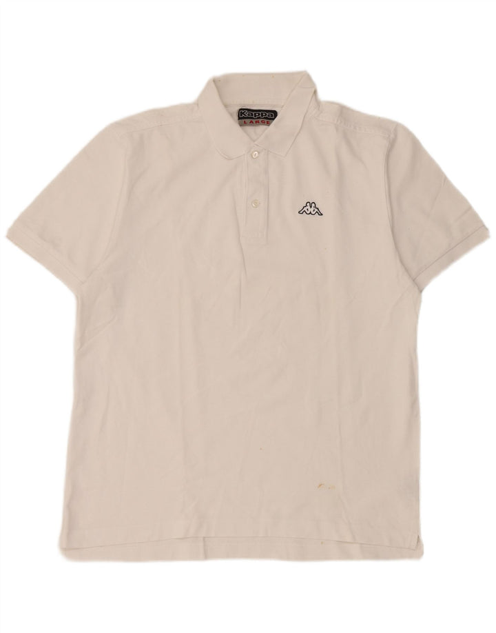 Kappa Polo Hombre Grande Blanco Algodón