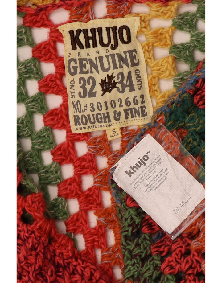 KHUJO Suéter tipo cárdigan largo de gran tamaño para mujer UK 10 Small Multicolor