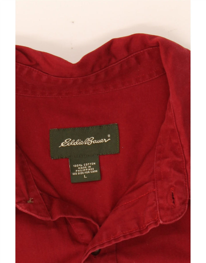 EDDIE BAUER Mens Shirt Large Red Cotton Vintage Eddie Bauer and Second-Hand Eddie Bauer from Messina Hembry 