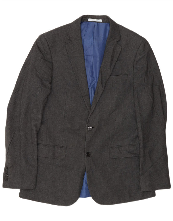 Marks & Spencer Chaqueta tipo blazer larga y entallada con 2 botones para hombre UK 40 Gris medio