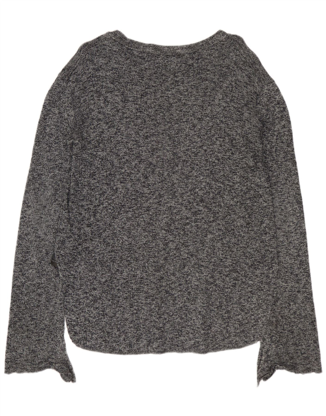 ZARA Suéter tipo jersey con cuello barco para mujer UK 46 Grande Algodón moteado gris