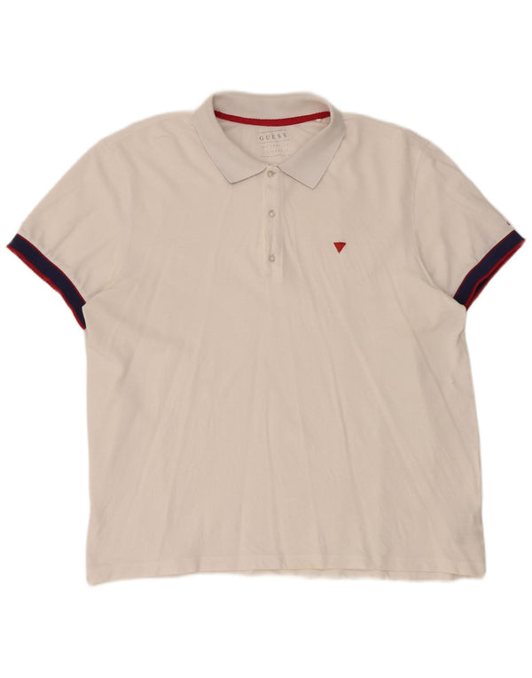 Guess Polo Hombre 2XL Algodón Colorblock Blanco
