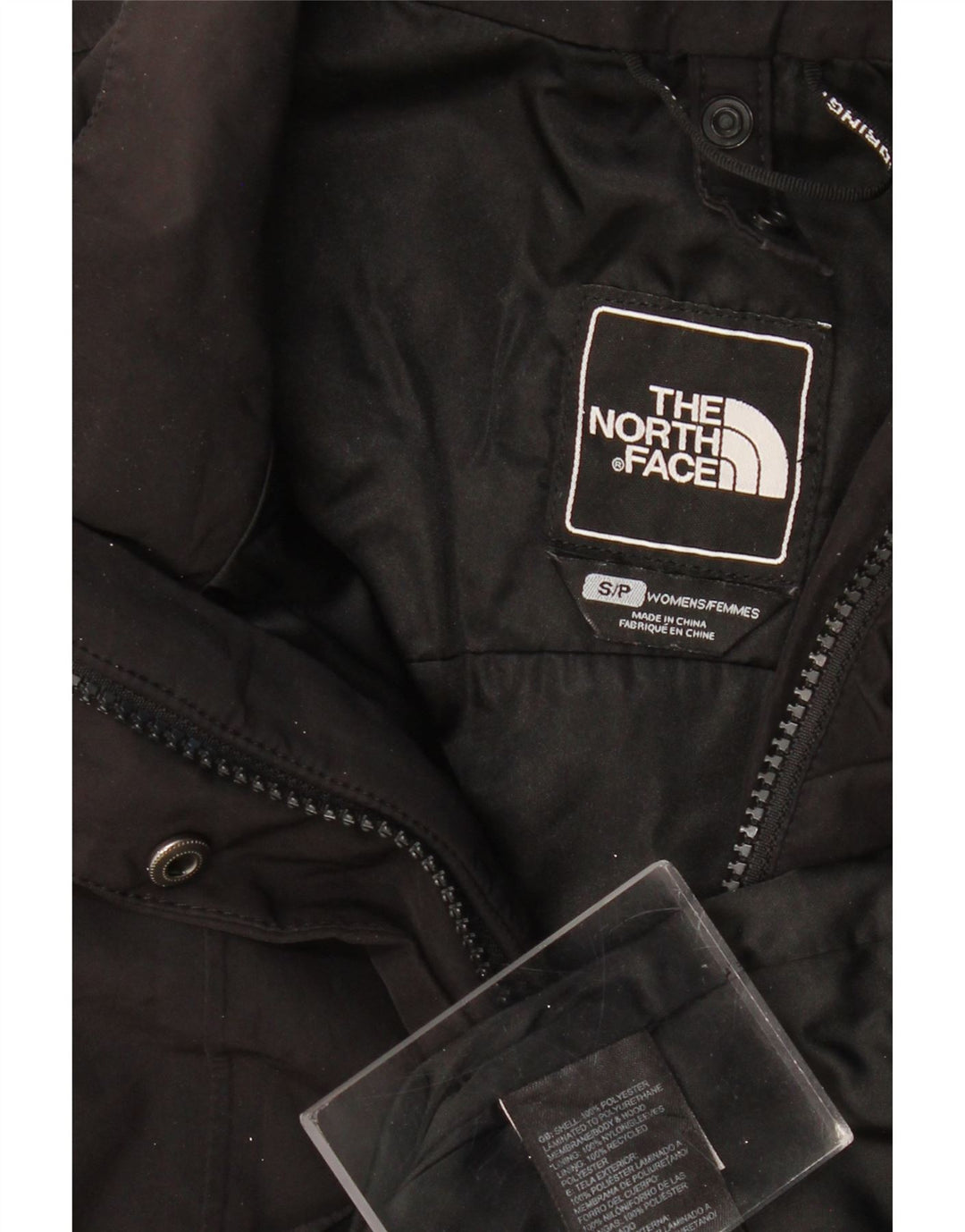 THE NORTH FACE Abrigo cortavientos para mujer UK 10 Small Poliéster negro