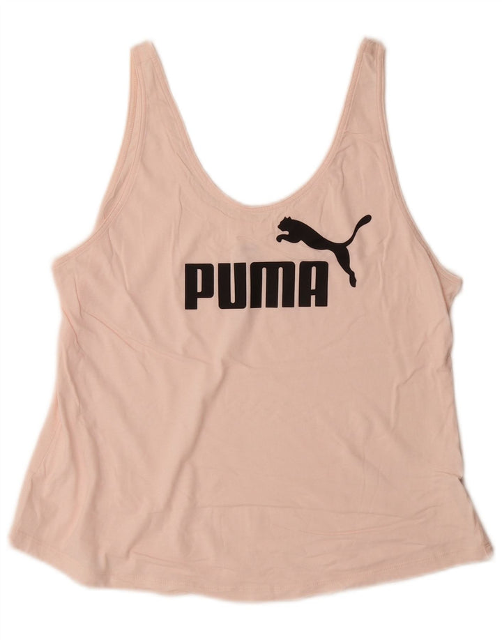 Puma Mujer Gráfico Chaleco Top UK 14 Medio Rosa