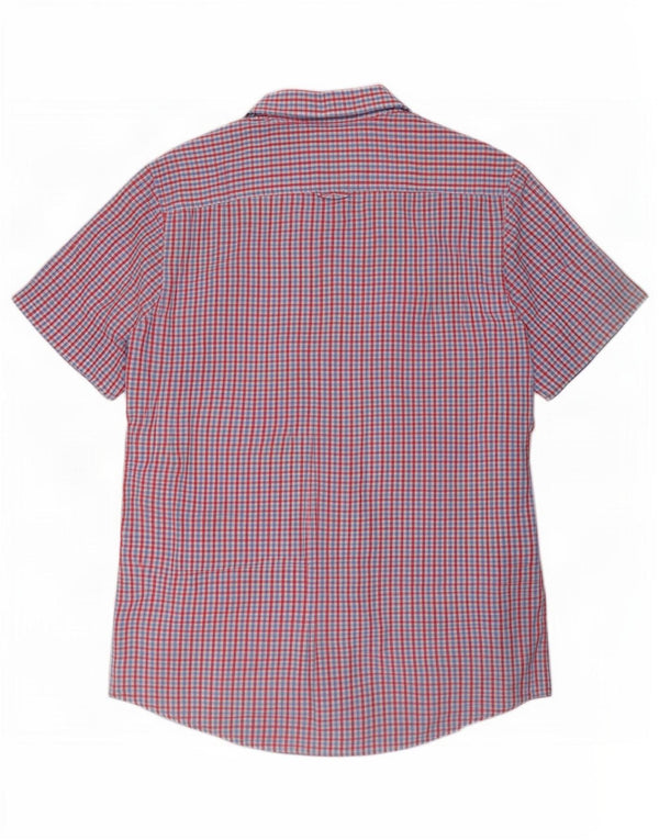Crew Clothing Camisa de manga corta para hombre 2XL Algodón a cuadros rojos