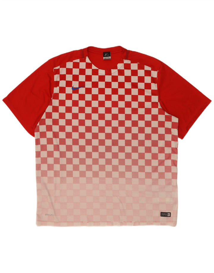 Nike Camiseta Dri Fit para hombre Top 2XL Poliéster geométrico rojo