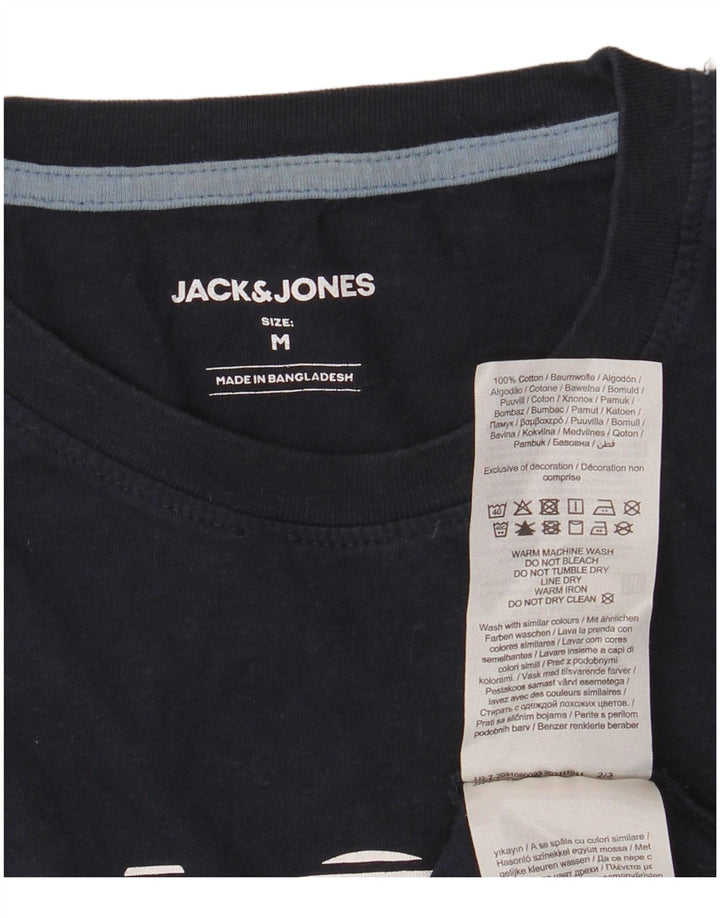 Jack & Jones Hombre Camiseta Gráfica Top Medium Azul Marino Algodón