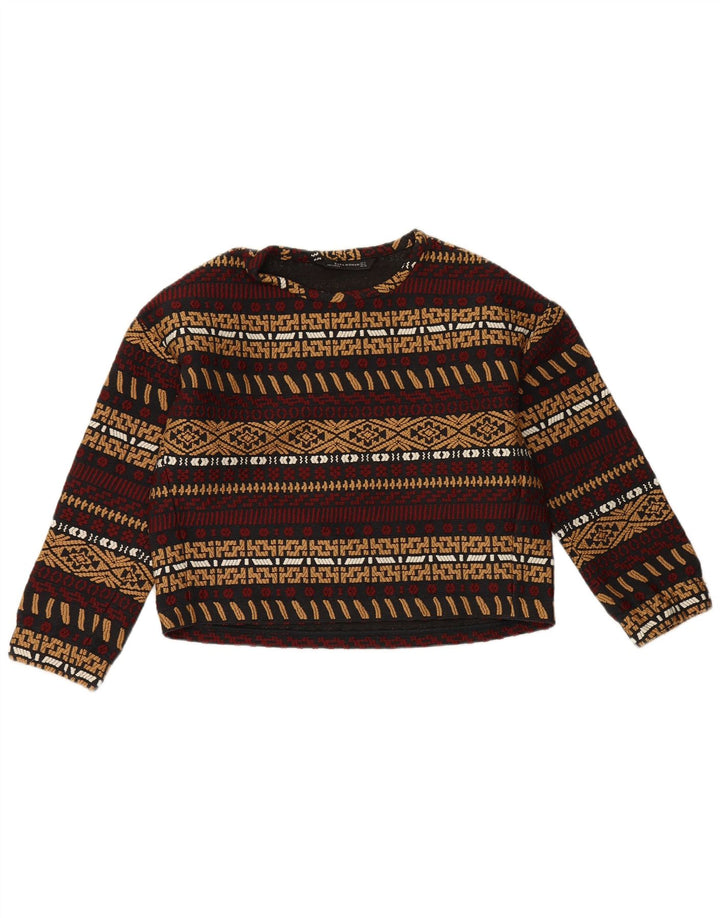 Zara Mujer Sudadera Jumper UK 44 Mediano Poliéster A Rayas Multicolor
