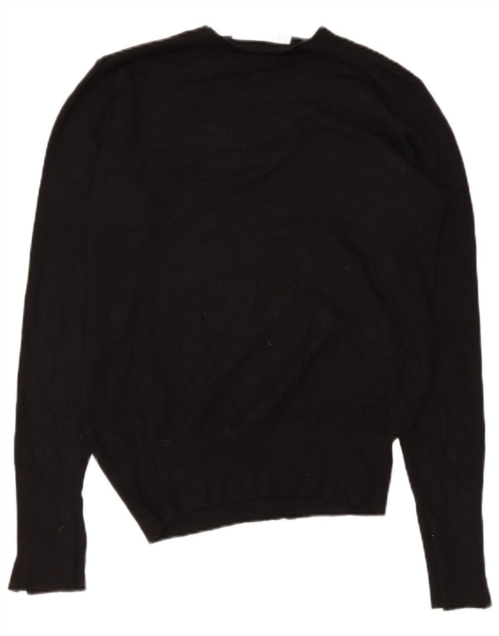 Zara - Jersey de cuello redondo para mujer, talla 40, viscosa negra mediana