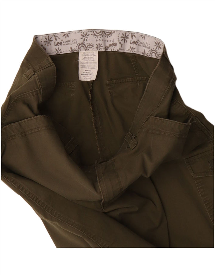 Lee Pantalones Capri Cargo para Mujer US 12 Grande W30 L20 Algodón Caqui