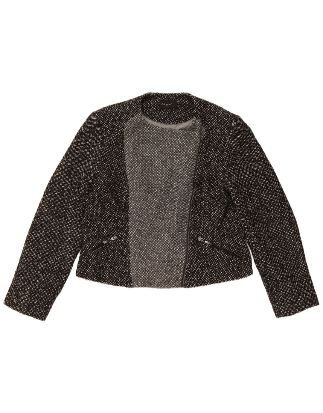 Marks & Spencer Chaqueta Blazer Autograph para Mujer UK 46 Grande Gris Moteada
