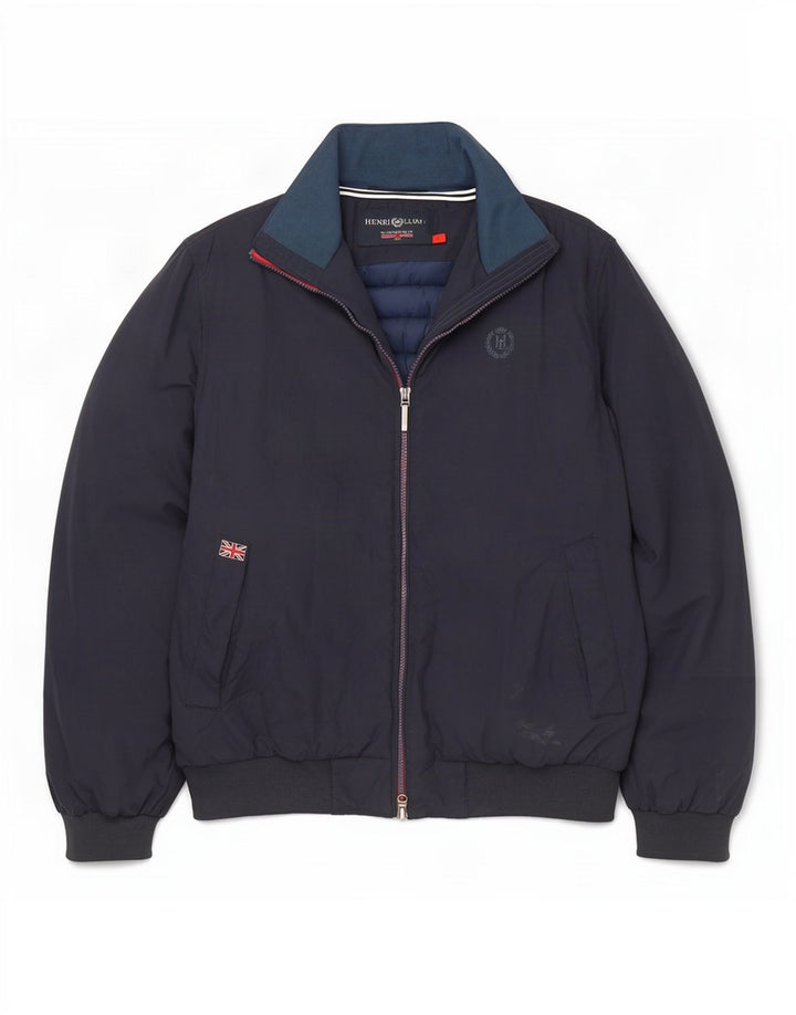 Henri Lloyd Chaqueta bomber estampada para hombre UK 40 Large Nylon azul marino